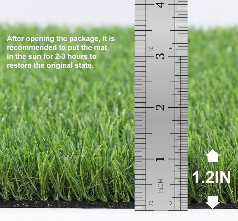 OLanto Artificial Grass Door Mat, Turf Grass Front Door Mats Outdoor/Indoor, Realistic Fake Grass Rug for Entrance, Dog, Patio, Camper, Home Decor, 24" x 36" - Image 3
